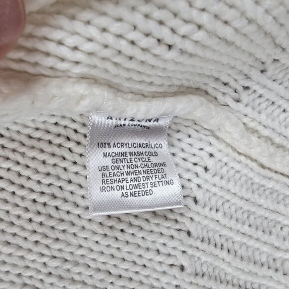 Arizona Jean Co Womens Ivory Acrylic Cropped Cardigan Sweater Button Accents - Picture 4 of 6